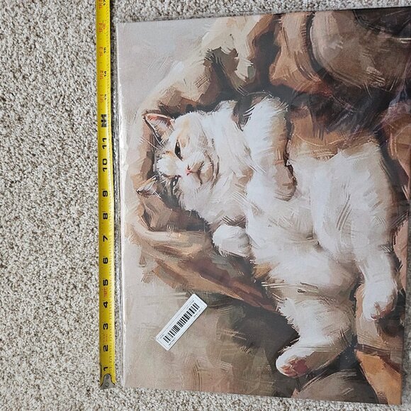 Set up two. Lounging Fat Cat Canvas Wall Art 11 inch X 15 inch - Picture 12 of 12